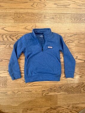 Vineyard Vines size 7 Heathered Blue Quarter-Zip Pullover